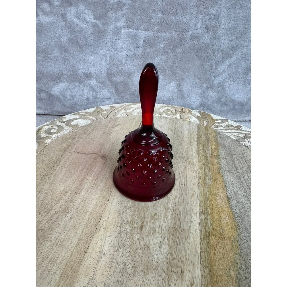 Vintage Ruby‎ Red Fenton Hobnail Glass Bell Collectible Decorative Accent